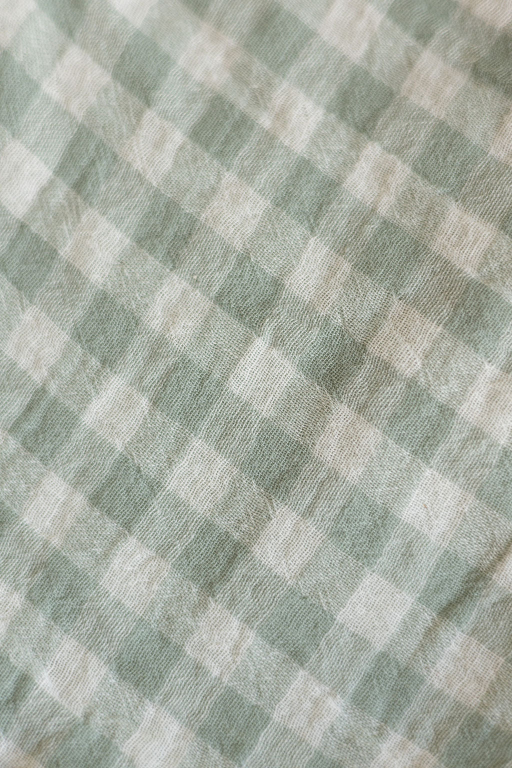 Doudou tétée Vichy vert de gris